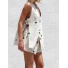 image:imageCHARTOU Women Polka Dot Two Pieces Short Sets Deep V Neck Tank Top Elastic Waist Shorts Matching Lounge SetsBeige