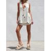 image:imageCHARTOU Women Polka Dot Two Pieces Short Sets Deep V Neck Tank Top Elastic Waist Shorts Matching Lounge SetsBeige
