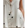 image:imageCHARTOU Women Polka Dot Two Pieces Short Sets Deep V Neck Tank Top Elastic Waist Shorts Matching Lounge SetsBeige
