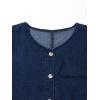 image:imageCHARTOU Women Puff Sleeve Long Denim Dress Flowy Tiered Ruffle Hem Button Down Shirt Jean Dress Loose FitDark Blue