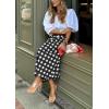 image:imageCHARTOU Womens Summer Gingham Long Skirt Casual High Waisted A Line Plaid Printed Flowy Skirt with PocketsBlack