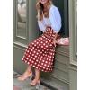 image:imageCHARTOU Womens Summer Gingham Long Skirt Casual High Waisted A Line Plaid Printed Flowy Skirt with PocketsRed
