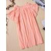 image:imageCHARTOU Womens Summer V Neck SelfTie Ruffle Flutter Sleeve Solid Color Blouse TShirtPink