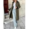 image:imageCHARTOU Long Trench Coat Women Fall Fashion Single Breast Oversized Windproof Patchwork Collar OvercoatArmy