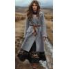 image:imageCHARTOU Long Wool Coat for Women Winter Elegant Double Breast Trench Pea Coat OvercoatsGrey