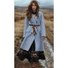 image:imageCHARTOU Long Wool Coat for Women Winter Elegant Double Breast Trench Pea Coat OvercoatsLight Blue