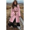 image:imageCHARTOU Long Wool Coat for Women Winter Elegant Double Breast Trench Pea Coat OvercoatsPink