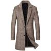 image:imageCHARTOU Men Casual Trench Coat Quilted Notched Collar Plaid Pea Coat Warm OvercoatCamel