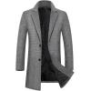 image:imageCHARTOU Men Casual Trench Coat Quilted Notched Collar Plaid Pea Coat Warm OvercoatGrey