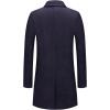 image:imageCHARTOU Mens Thicken 1 Button Quilted Peacoat Windproof Wool Coat OvercoatNavy
