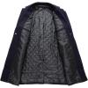 image:imageCHARTOU Mens Thicken 1 Button Quilted Peacoat Windproof Wool Coat OvercoatNavy