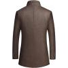 image:imageCHARTOU Mens Thicken Stand Collar Button Up Quilted Wool Pea Coat Overcoat with Detachable VestCoffee