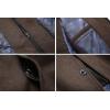 image:imageCHARTOU Mens Thicken Stand Collar Button Up Quilted Wool Pea Coat Overcoat with Detachable VestCoffee