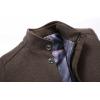 image:imageCHARTOU Mens Thicken Stand Collar Button Up Quilted Wool Pea Coat Overcoat with Detachable VestCoffee