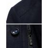 image:imageCHARTOU Mens Thicken Stand Collar Button Up Quilted Wool Pea Coat Overcoat with Detachable VestNavy