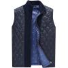 image:imageCHARTOU Mens Thicken Stand Collar Button Up Quilted Wool Pea Coat Overcoat with Detachable VestNavy