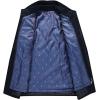 image:imageCHARTOU Mens Thicken Stand Collar Button Up Quilted Wool Pea Coat Overcoat with Detachable VestNavy