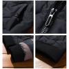 image:imageCHARTOU Mens Winter Thicken Zip Up Windproof Quilted Coat Bomber Jacket OvercoatBlack