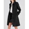image:imageCHARTOU Slim Wool Coat for Women Trenchcoat Peacoat Woolen Trench Coat Long Winter Coat Single Breasted OvercoatBlack