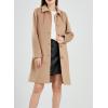 image:imageCHARTOU Slim Wool Coat for Women Trenchcoat Peacoat Woolen Trench Coat Long Winter Coat Single Breasted OvercoatCamel