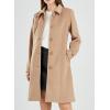 image:imageCHARTOU Slim Wool Coat for Women Trenchcoat Peacoat Woolen Trench Coat Long Winter Coat Single Breasted OvercoatCamel