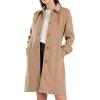 image:imageCHARTOU Slim Wool Coat for Women Trenchcoat Peacoat Woolen Trench Coat Long Winter Coat Single Breasted OvercoatCamel