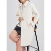 image:imageCHARTOU Slim Wool Coat for Women Trenchcoat Peacoat Woolen Trench Coat Long Winter Coat Single Breasted OvercoatOffwhite
