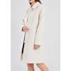 image:imageCHARTOU Slim Wool Coat for Women Trenchcoat Peacoat Woolen Trench Coat Long Winter Coat Single Breasted OvercoatOffwhite