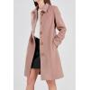image:imageCHARTOU Slim Wool Coat for Women Trenchcoat Peacoat Woolen Trench Coat Long Winter Coat Single Breasted OvercoatPink