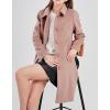 image:imageCHARTOU Slim Wool Coat for Women Trenchcoat Peacoat Woolen Trench Coat Long Winter Coat Single Breasted OvercoatPink