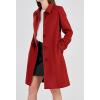 image:imageCHARTOU Slim Wool Coat for Women Trenchcoat Peacoat Woolen Trench Coat Long Winter Coat Single Breasted OvercoatRed