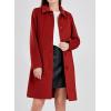 image:imageCHARTOU Slim Wool Coat for Women Trenchcoat Peacoat Woolen Trench Coat Long Winter Coat Single Breasted OvercoatRed