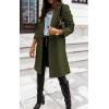 image:imageCHARTOU Women Casual 1 Button Mid Long Wool Trench Coat Jacket Peacoat Notched Lapel Pea Coat Winter OvercoatArmy Green