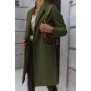 image:imageCHARTOU Women Casual 1 Button Mid Long Wool Trench Coat Jacket Peacoat Notched Lapel Pea Coat Winter OvercoatArmy Green