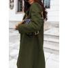 image:imageCHARTOU Women Casual 1 Button Mid Long Wool Trench Coat Jacket Peacoat Notched Lapel Pea Coat Winter OvercoatArmy Green