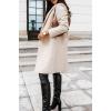 image:imageCHARTOU Women Casual 1 Button Mid Long Wool Trench Coat Jacket Peacoat Notched Lapel Pea Coat Winter OvercoatBeige