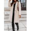 image:imageCHARTOU Women Casual 1 Button Mid Long Wool Trench Coat Jacket Peacoat Notched Lapel Pea Coat Winter OvercoatBeige