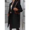 image:imageCHARTOU Women Casual 1 Button Mid Long Wool Trench Coat Jacket Peacoat Notched Lapel Pea Coat Winter OvercoatBlack