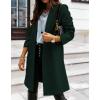 image:imageCHARTOU Women Casual 1 Button Mid Long Wool Trench Coat Jacket Peacoat Notched Lapel Pea Coat Winter OvercoatBlackish Green