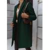 image:imageCHARTOU Women Casual 1 Button Mid Long Wool Trench Coat Jacket Peacoat Notched Lapel Pea Coat Winter OvercoatBlackish Green