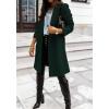 image:imageCHARTOU Women Casual 1 Button Mid Long Wool Trench Coat Jacket Peacoat Notched Lapel Pea Coat Winter OvercoatBlackish Green