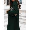 image:imageCHARTOU Women Casual 1 Button Mid Long Wool Trench Coat Jacket Peacoat Notched Lapel Pea Coat Winter OvercoatBlackish Green