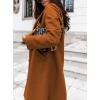 image:imageCHARTOU Women Casual 1 Button Mid Long Wool Trench Coat Jacket Peacoat Notched Lapel Pea Coat Winter OvercoatBrown