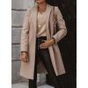 image:imageCHARTOU Women Casual 1 Button Mid Long Wool Trench Coat Jacket Peacoat Notched Lapel Pea Coat Winter OvercoatLight Apricot