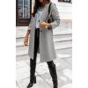 image:imageCHARTOU Women Casual 1 Button Mid Long Wool Trench Coat Jacket Peacoat Notched Lapel Pea Coat Winter OvercoatLight Grey
