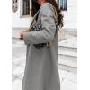 image:imageCHARTOU Women Casual 1 Button Mid Long Wool Trench Coat Jacket Peacoat Notched Lapel Pea Coat Winter OvercoatLight Grey