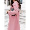 image:imageCHARTOU Women Casual 1 Button Mid Long Wool Trench Coat Jacket Peacoat Notched Lapel Pea Coat Winter OvercoatPink