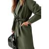 image:imageCHARTOU Women Casual Long Trench Coat Open Front Wool Coat Winter Jacket Peacoat Lapel Collar Overcoat with BeltArmy Green