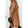 image:imageCHARTOU Women Casual Long Trench Coat Open Front Wool Coat Winter Jacket Peacoat Lapel Collar Overcoat with BeltCamel