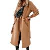 image:imageCHARTOU Women Casual Long Trench Coat Open Front Wool Coat Winter Jacket Peacoat Lapel Collar Overcoat with BeltCamel